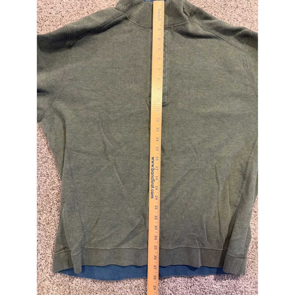 Tommy Bahama Pullover Mens XL Green Reversible Quarter Zip Cotton Sweater Logo - Picture 6 of 9